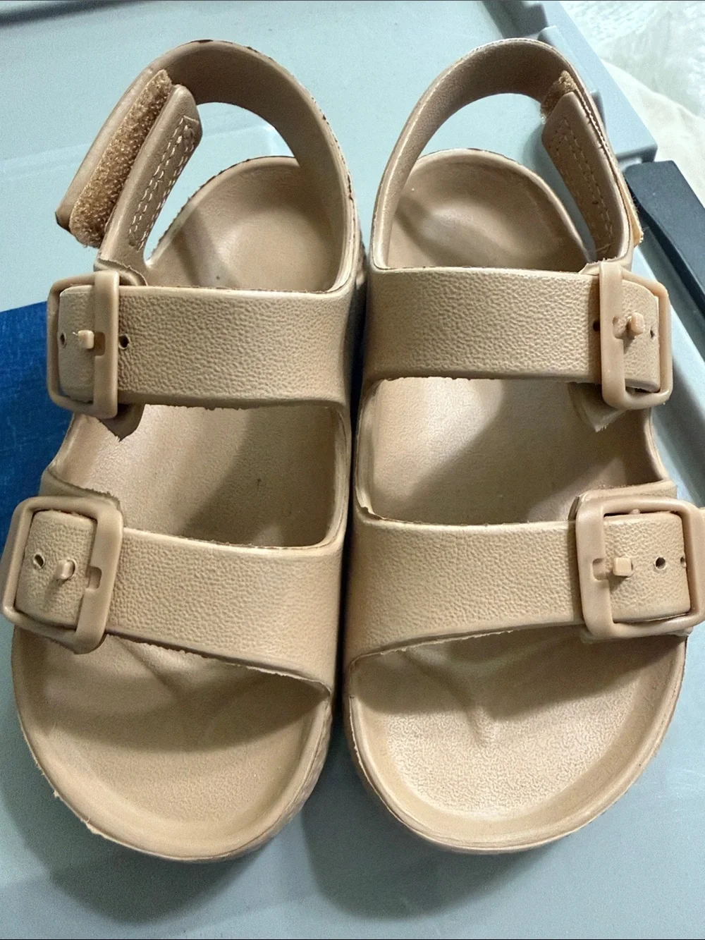 Kids Adjustable Tan Sandals - Comfortable Everyday Shoes